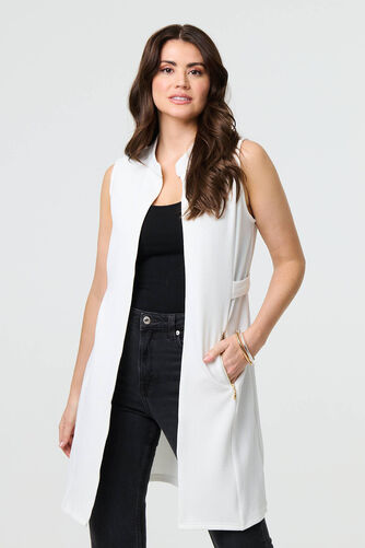 Izabel London – Thigh Length Sleeveless Gilet Vest